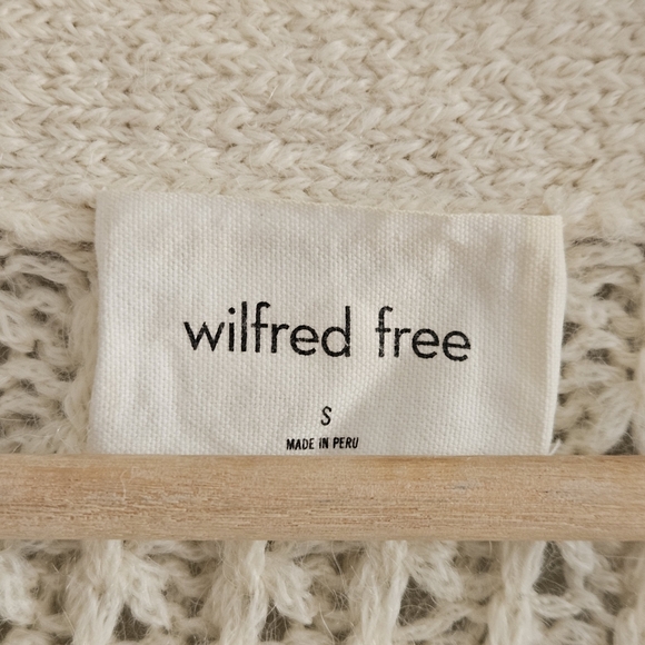 Aritzia Wilfred Free Cable Knit Fisherman Cardigan Alpaca Merino Wool Small - Picture 12 of 15